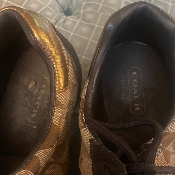 Coach Brown and Gold Women's Sneakers - Picture 8 of 12